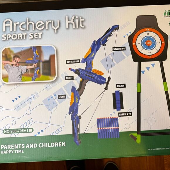 Bow Arrow Set  Kids Toys Archery Set Standing Target Game Toys Boys & Girls OW - Picture 2 of 9